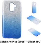 Kleurovergang Blauw Glitter TPU Achterkant voor Samsung Galaxy A6 Plus (2018) (A6 Plus 2018)