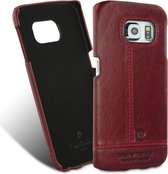 Rood hoesje van Pierre Cardin - Backcover - Stijlvol - Leer - Galaxy S6 Edge - Luxe cover