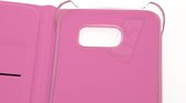 Roze hoesje voor Samsung Galaxy S6 Edge Book Case - Pasjeshouder - Magneetsluiting (G925)