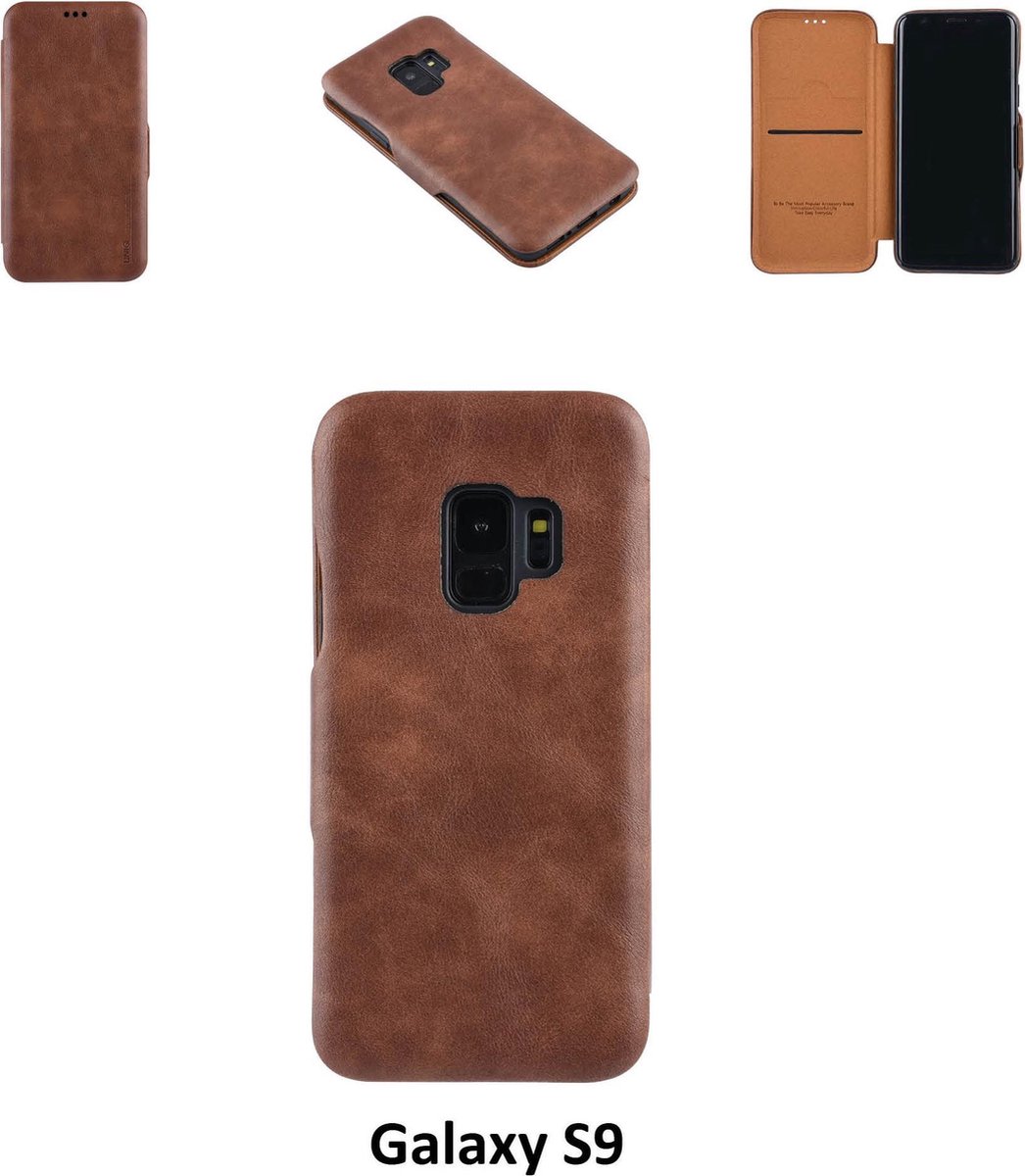 UNIQ Accessory Bruin hoesje Galaxy S9 - Luxe Book Case (G960)