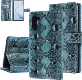 UNIQ Accessory Zwart en Blauw Slangenleer hoesje voor Galaxy Note 10 - Book Case(N970F)