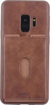 UNIQ Accessory Galaxy S9 Kunstleer Backcover hoesje met portemonnee - Bruin (G960)