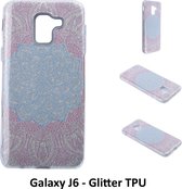 Uniek motief Glitter flower TPU Achterkant voor Samsung Galaxy J6 (J600F)- 8719273283165