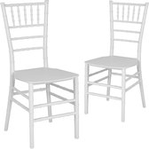 Chiavari - Eetkamerstoel - plastic stoel - 1 stuks met zitkussen - Wit