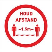 houd afstand corona vloerstickers - corona sticker - Ø 20cm - rood - vloersticker corona - waarschuwingsstickers - antislip - covid-19-sticker - afstand houden sticker - corona