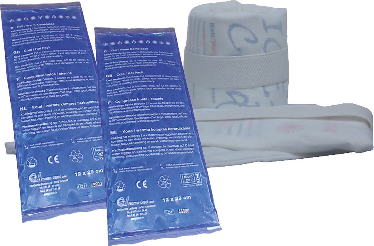 Goedkoopste MSP Coldpack / Hotpack 2 stuks met handige coldpack houder - 12x29cm
