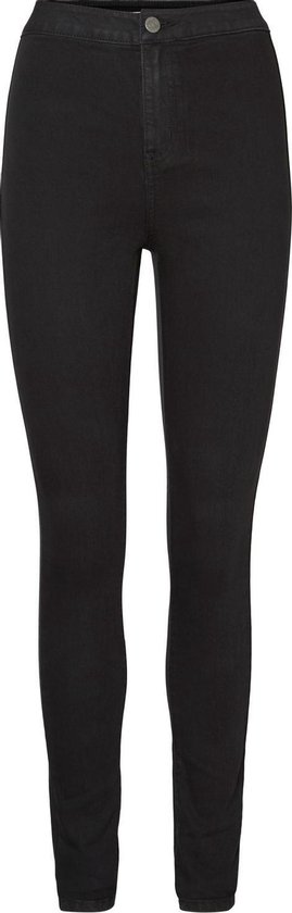 Noisy May NMELLA SUPER COATED PANTS - Broek - black/zwart