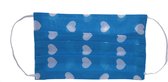 Mondkapje | Mondmasker Katoen - Wasbaar – Blauw hartjes + Filter