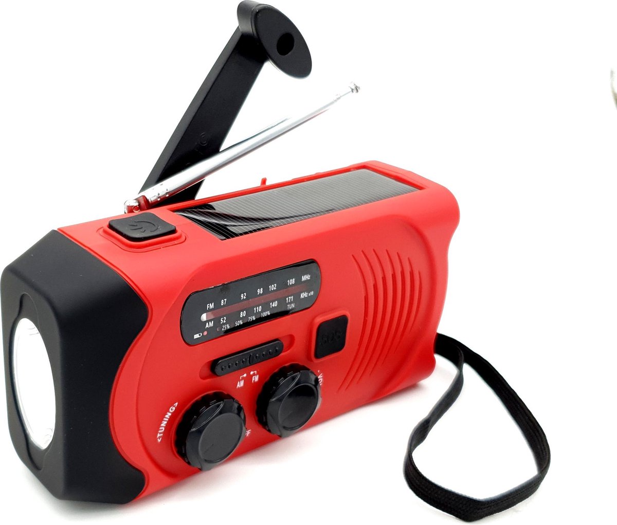 Noodradio op Zonne-energie, Stroom en met Handslinger - AM / FM Portable  Radio - LED... | bol.com