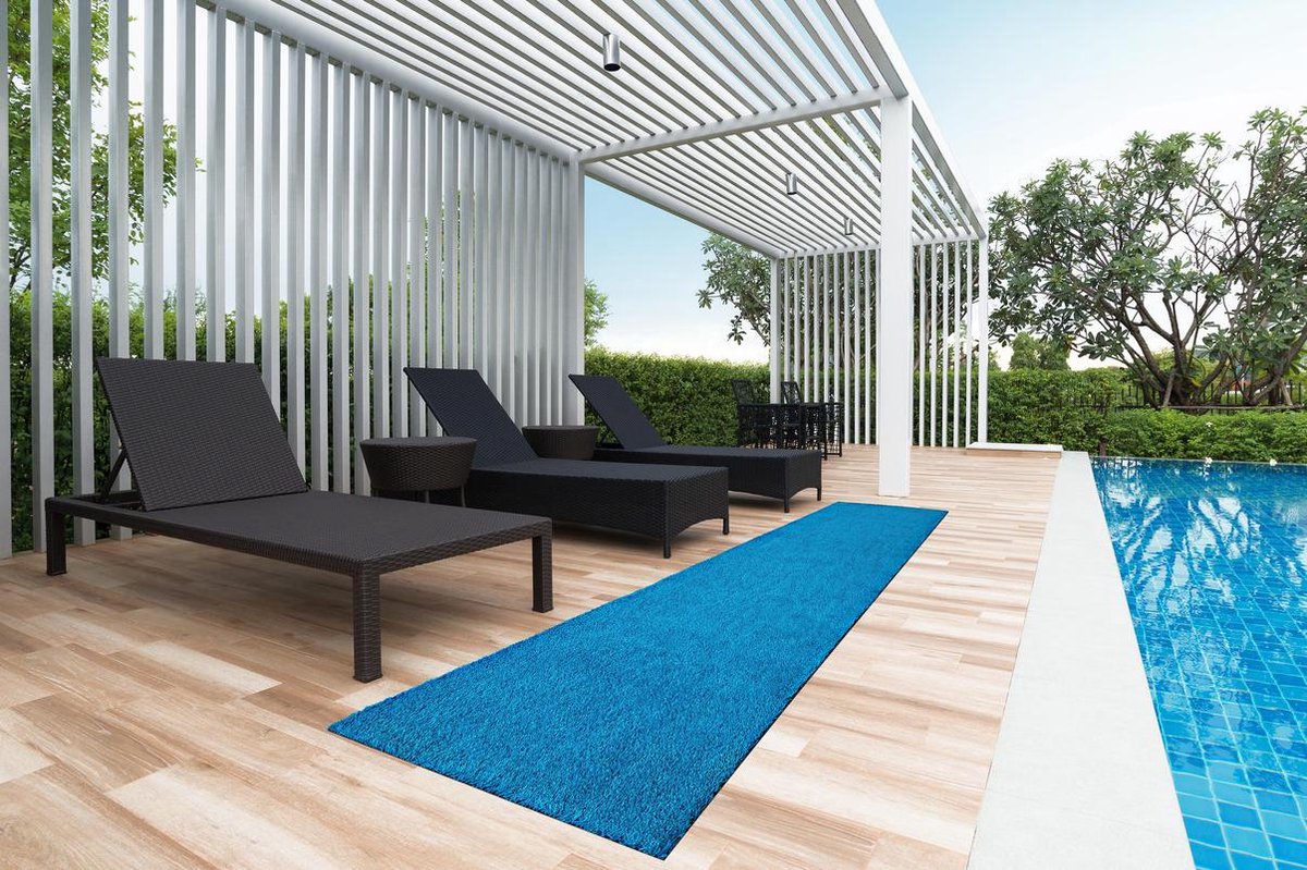 Kunstgras Tapijt RAINBOW Ocean Blue - 2x5M - 25mm|artificial grass|gazon artificiel|blauw|tuin|balkon|terras|kinderkamer|speelkamer|grastapijt|gras mat|kerst