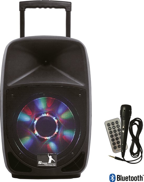 Bluetooth batterij speaker 12" met afstandsbediening en microfoon | bol.com