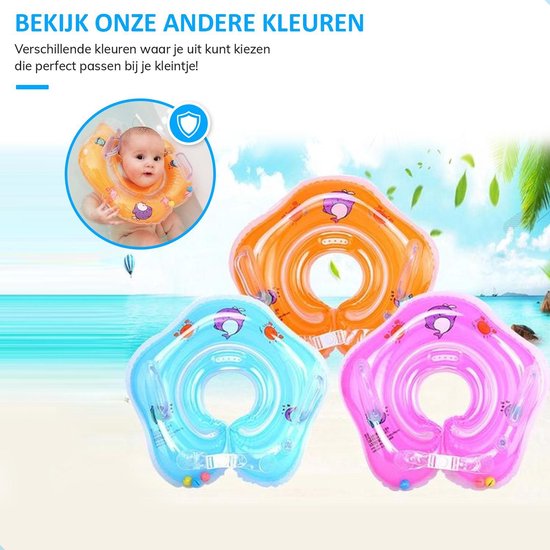 BABY ZWEMRING ORANJE- OPBLAASBARE NEKRING – ZWEMRING NEKRING VOOR ZWEM PLEZIER – ZWEMMEN-FLOAT ZWEMRING -