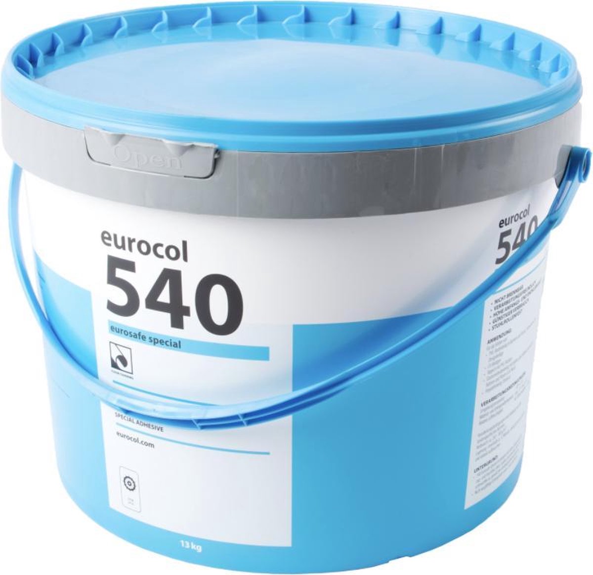 Eurocol Lijm 540 13 kilo-n snel hechtende lijm voor het verlijmen van vloerbedekking, PVC vloeren, rubber vloerbedekking en vinyl. Eurocol 540 is oplosmiddelenvrij en geschikt voor gebruik binnenshuis.