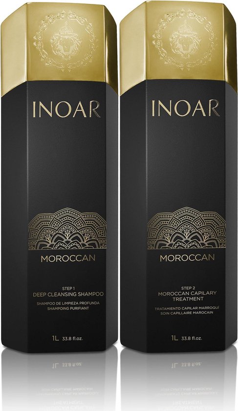 INOAR Moroccan KIT 2x1000ml Keratin Treatment Behandeling Original product