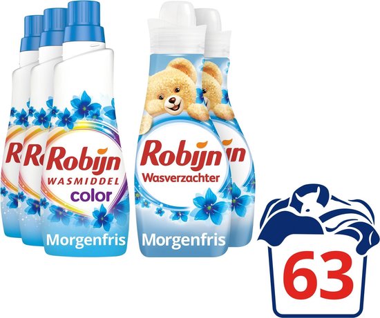 Bol Com Robijn Perfect Match Morgenfris Wasmiddel En Wasverzachter 63 Wasbeurten