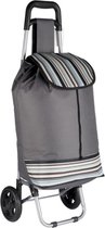 Non-branded Boodschappentrolley Dames 94 Cm Textiel/rvs Grijs