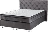 Boxspring Carre - 140 x 200 - Matras - Geintegreerde topper - Opbergruimte - Antraciet