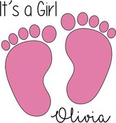 Geboortesticker It's a girl met voetjes - Babynaam meisje - Raamstickers | Geboorte stickers | Geboorte versiering Meisje | Geboorte meisje | Topkwaliteit!