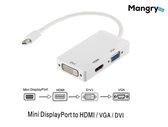 3 in 1 Supersnelle Mini Display port (Thunderbolt) Naar VGA & HDMI & DVI Kabel / Adapter / Schakelaar / Mini Display Port To VGA Connector / Omvormer Voor Apple / Mac / Macbook -Mangry