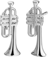 Oorbellen- Trompet- Zilverkleur-kunststof- Charme Bijoux