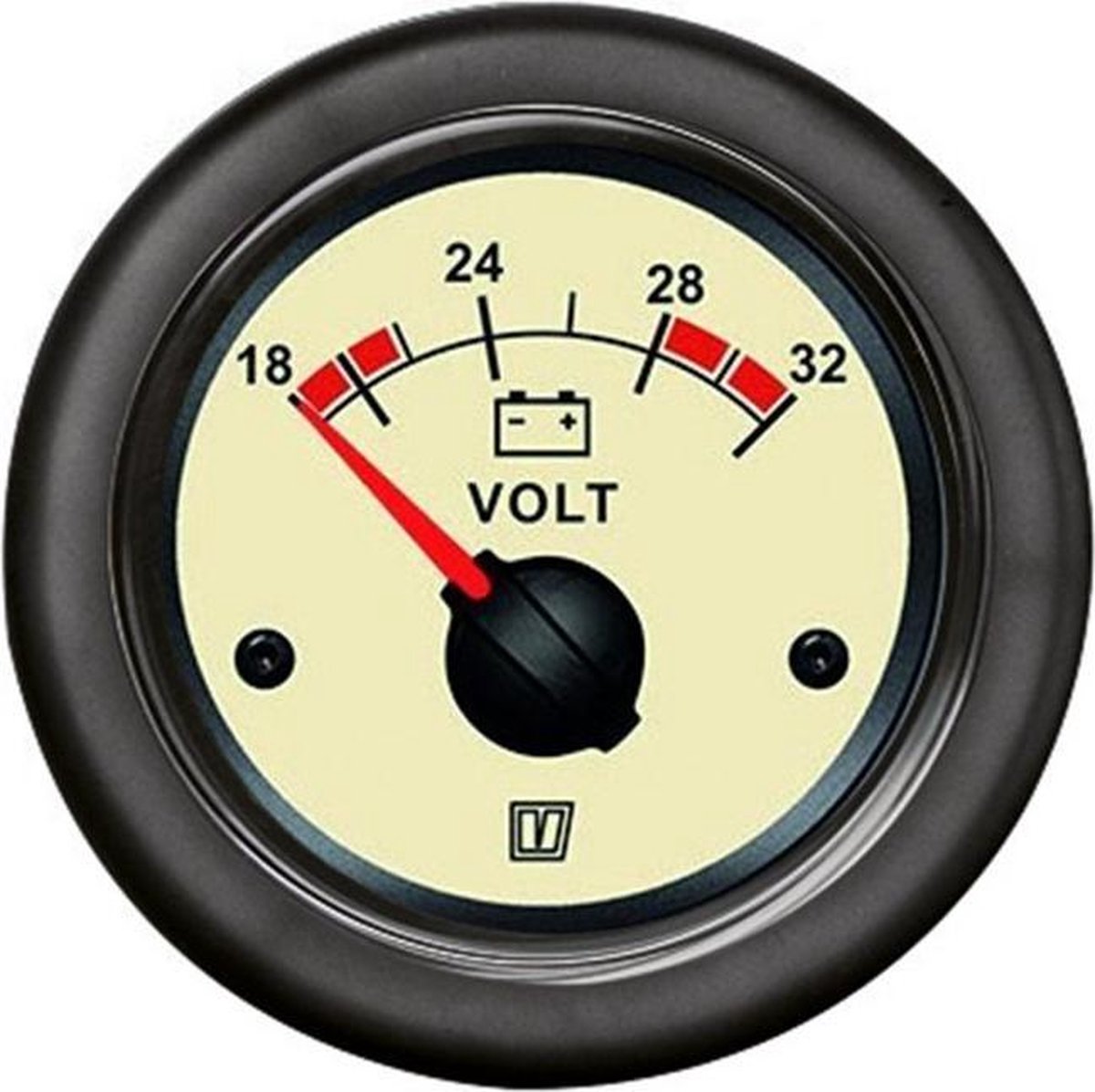 VETUS VLT24N beige Voltmeter 24V