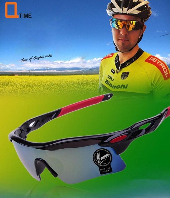 ULTR Sportbril voor heren, lichte fietsbril voor dames, comfortabele sportzonnebril met anti-slip pads, snelle bril, racefietsbril, joggen