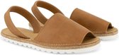 Travelin' Cadiz - Leren Dames Sandalen - Slippers - Cognac bruin - Maat 37