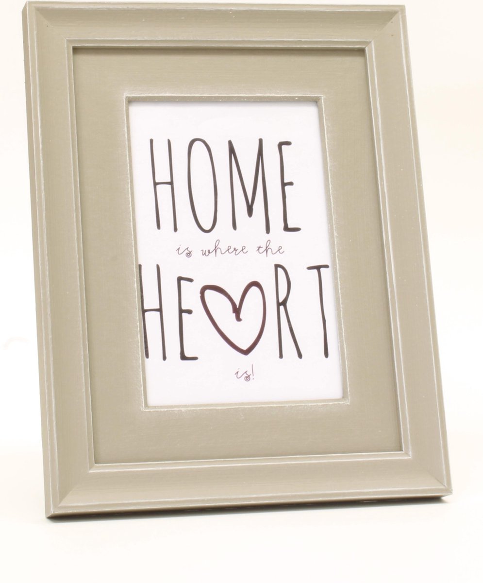 Houten fotolijst met ingewerkte houten passe-partout voor foto 10x15