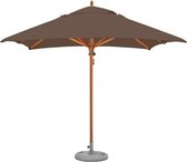 Tradewinds Classic Parasol - hout (eucalyptus) - vierkant 2,8m X 2,8m - grote parasol - Taupe
