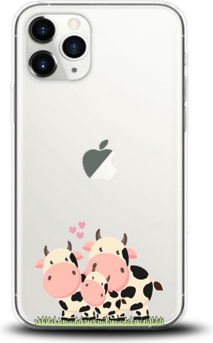 Apple Iphone 11 Pro Max transparant siliconen telefoonhoesje koeien