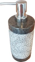 Luxe hand zeepdispenser natuursteen marmer Donker grijs rond   J-stone
