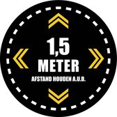 Afstand houden 1,5 meter vloerstickers rond Ø 35 cm.  / COVID-19