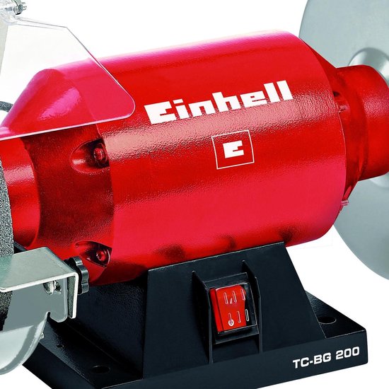 Güde GDS 200-35 dubbele slijpmachine (350 watt, motorsnelheid 2980 1/min, grove en fijne schuurschijf 36/60 K, 200 mm, stabiele machinevoet, kogelgelagerde schuurvakken