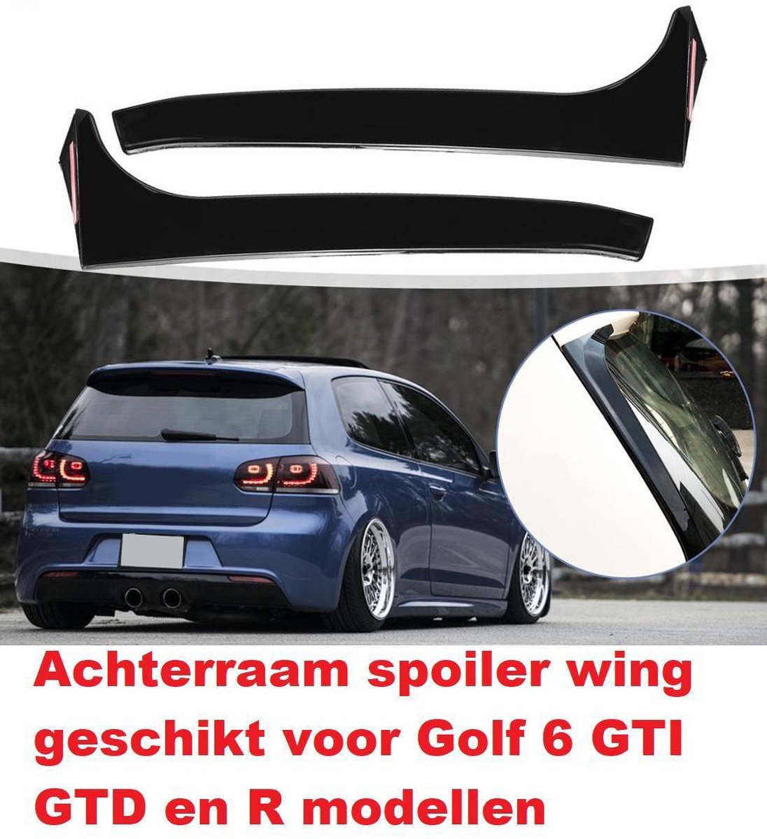 Achterraam Spoiler Wings Achterruit Spoiler Geschikt Voor VW Golf 6 GTI GTD R20 R Line DSG Modellen - No Name