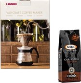 Hario V60 Craft Coffee Maker + Bristot Diamante 100% Arabica gemalen koffie