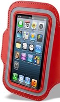 Hardloop-Sport armband rood iphone 5/5S, voor u pasjes, sleutel enz