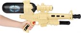 1x Waterpistolen/waterpistool leger beige/zwart van 60 cm kinderspeelgoed - waterspeelgoed van kunststof