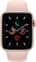 Apple Watch Series 5 cellulaire 44 mm gouden aluminium behuizing met sportarmband roze - M / L