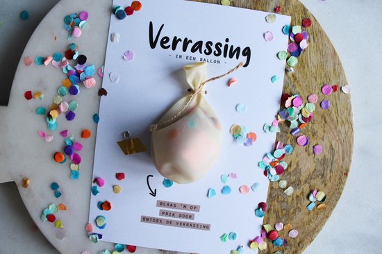 Ballonkaart - Verrassing in een ballon (bekendmaking zwangerschap, trouwen, vragen getuigen etc.)