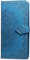 Bloem blauw agenda case hoesje iPhone SE (2020) / 7 / 8