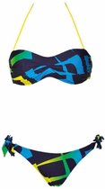 Arena - Bikini - Arena Scrawl Bandeau bikini Navy - geel - 42 (XL)