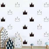 Muurstickers Kinderkamer & Babykamer - Wanddecoratie - Kroontje - Zwart/Wit1