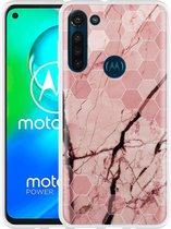 Motorola Moto G8 Power Hoesje Pink Marble