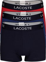 Lacoste Boxer Trunks (3-pack) - heren boxers kort - blauw en rood -  Maat: L