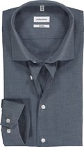 Seidensticker shaped fit overhemd - blauw fil a fil - Strijkvrij - Boordmaat: 44