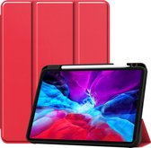 iPad Hoes voor Apple iPad Pro 2020 Hoes Cover - 11 inch - Tri-Fold Book Case - Apple Pencil Houder - Rood