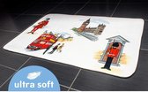 Ultrazachte Antislip Badmat - Microvezel Tapijt Kleed Voor Op de Badkamer & WC - Badtapijt Toilet Mat - Londen Design - 50 x 80 cm - LONDON CITY