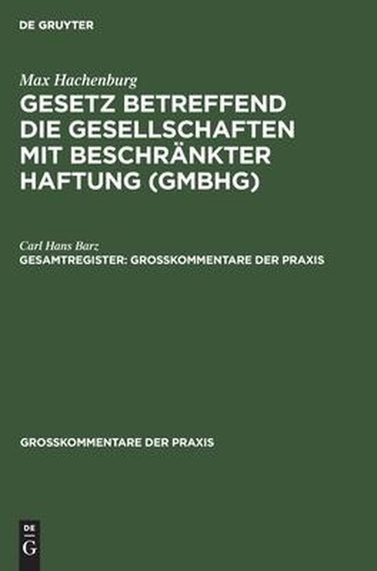 Max Hachenburg 9783112310076 Carl Hans Barz Boeken