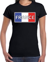 Frankrijk / France landen t-shirt zwart dames XS