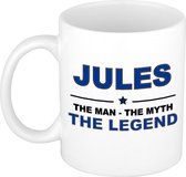 Jules The man, The myth the legend cadeau koffie mok / thee beker 300 ml